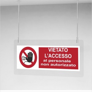 Segnaletica da soffitto - Rettangolare