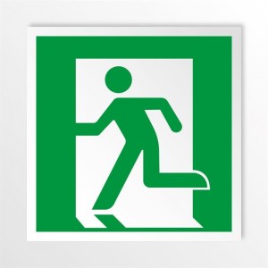 Uscita di emergenza a sinistra in alluminio composito da parete - E001