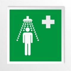 Doccia di emergenza in alluminio composito da parete - E012