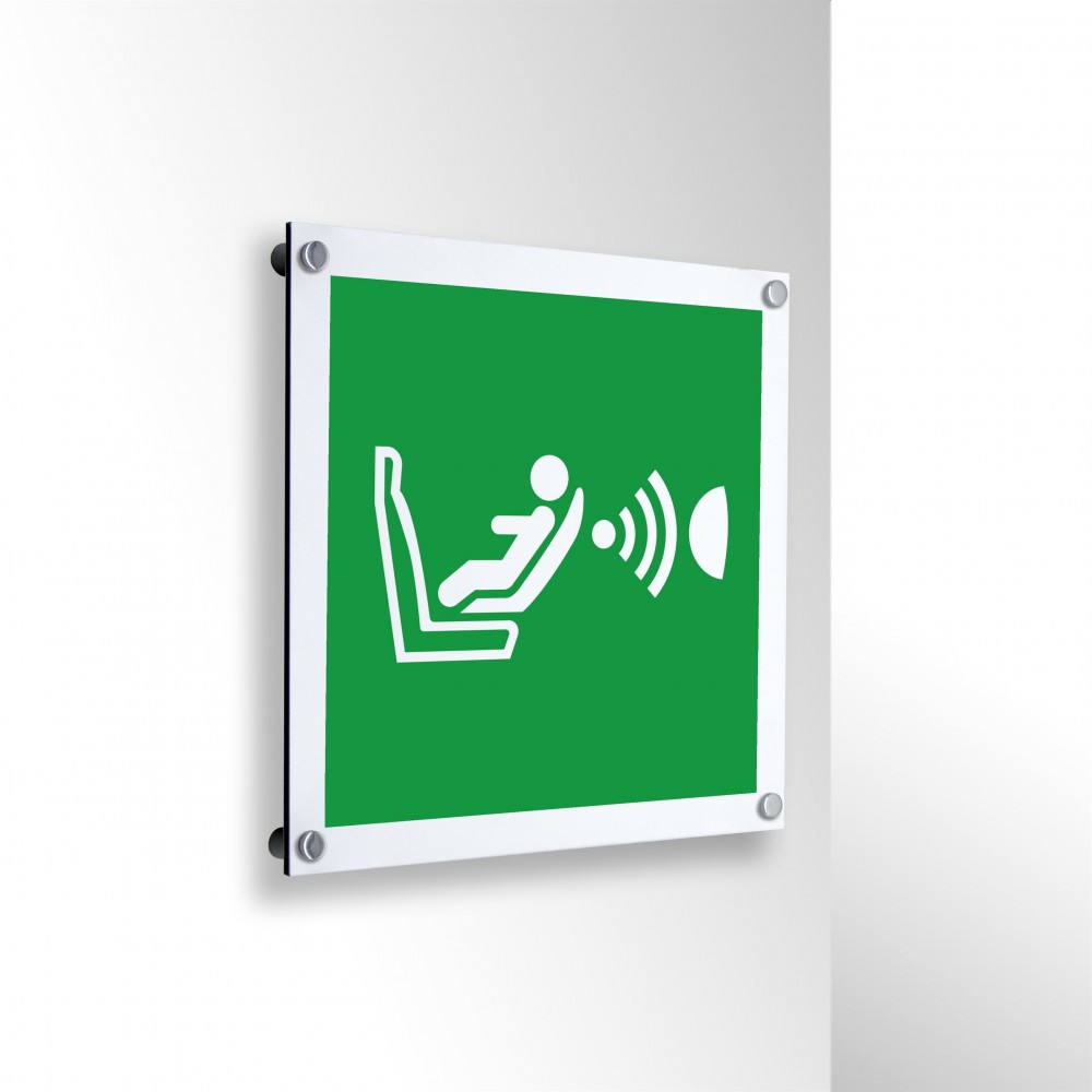 Sistema di rilevamento presenza e orientamento seggiolino CPOD in alluminio composito da parete - E014