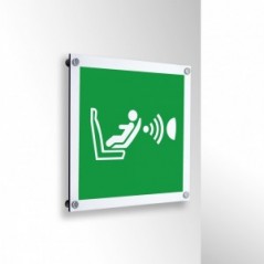 Sistema di rilevamento presenza e orientamento seggiolino CPOD in alluminio composito da parete - E014