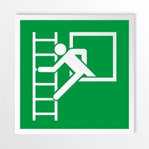 Finestra di emergenza con scala di emergenza in alluminio composito da parete - E016