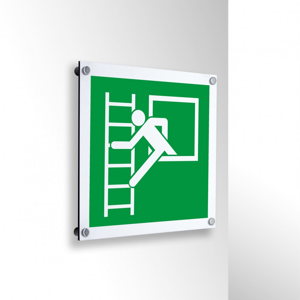 Finestra di emergenza con scala di emergenza in alluminio composito da parete - E016