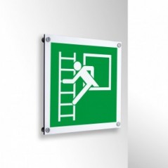 Finestra di emergenza con scala di emergenza in alluminio composito da parete - E016