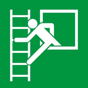 Finestra di emergenza con scala di emergenza in alluminio composito da parete - E016