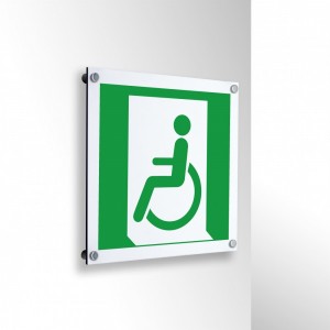 Uscita d'emergenza disabili sinistra in alluminio composito da parete - E026