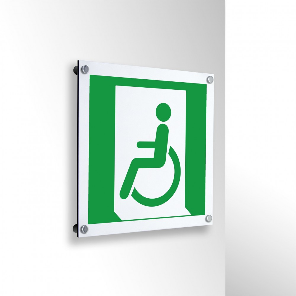 Uscita d'emergenza disabili sinistra in alluminio composito da parete - E026