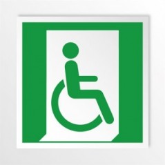 Uscita d'emergenza disabili destra in alluminio composito da parete - E030