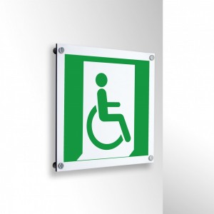 Uscita d'emergenza disabili destra in alluminio composito da parete - E030