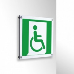 Uscita d'emergenza disabili destra in alluminio composito da parete - E030