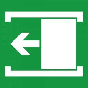 Porta con apertura scorrevole verso sinistra in alluminio composito da parete - E034
