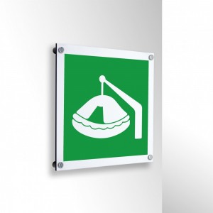 Zattera di salvataggio con alaggio Davit in alluminio composito da parete - E039