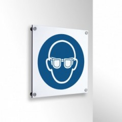 Occhiali protettivi obbligatori in alluminio composito da parete - M004