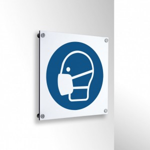 Maschera obbligatoria in alluminio composito da parete - M016