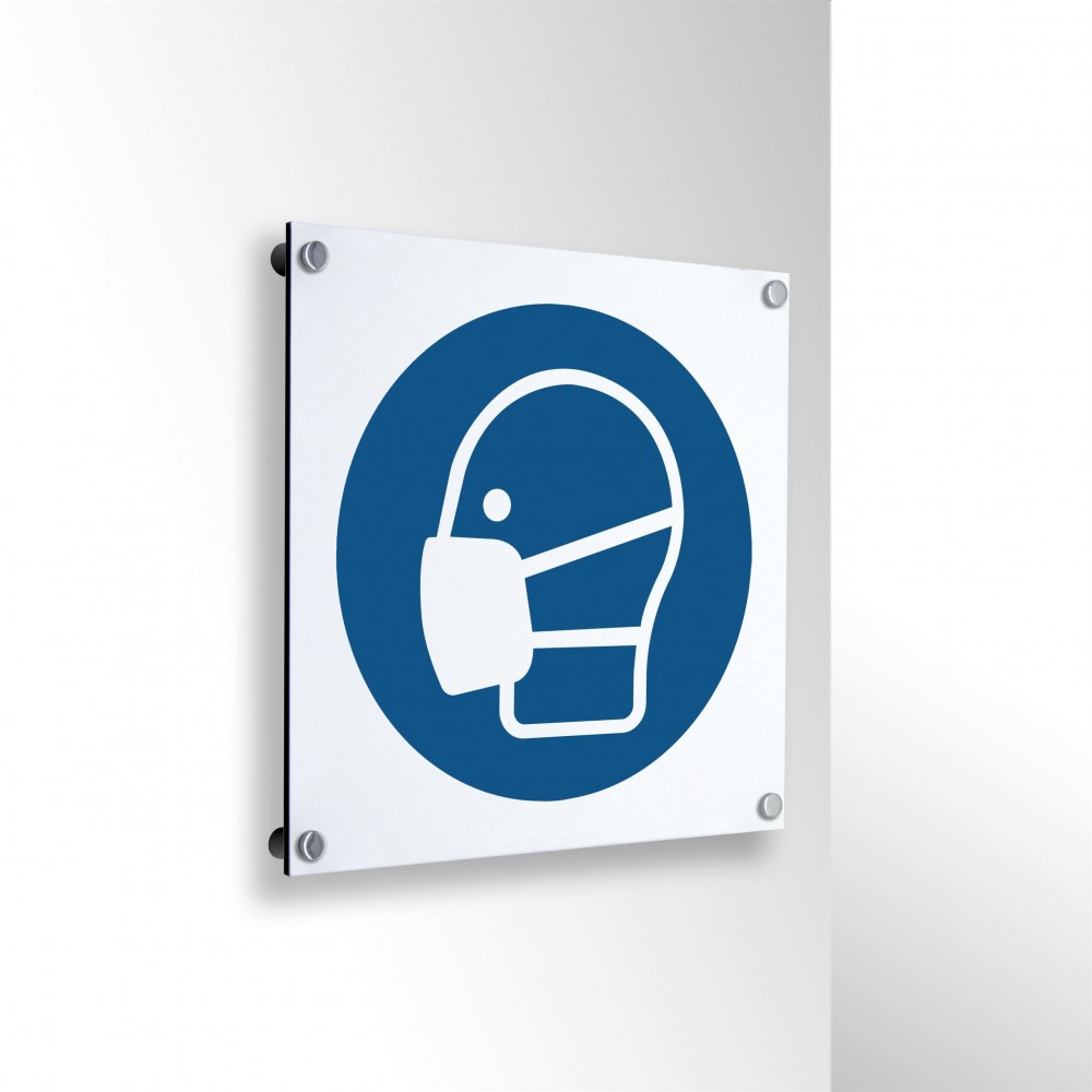 Maschera obbligatoria in alluminio composito da parete - M016