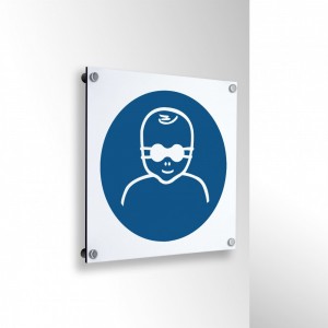 Occhiali protettivi con lenti opache per bambini obbligatori in alluminio composito da parete - M025