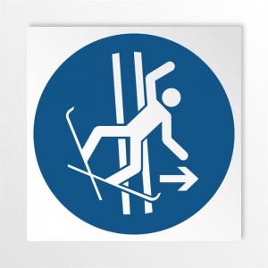 Lasciare immediatamente la pista in caso di caduta in alluminio composito da parete - M035