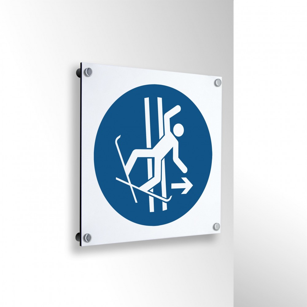 Lasciare immediatamente la pista in caso di caduta in alluminio composito da parete - M035