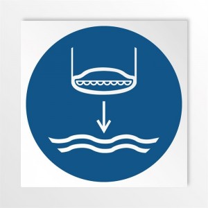Calare in acqua la scialuppa di salvataggio nella procedura di lancio in mare in alluminio composito da parete - M039