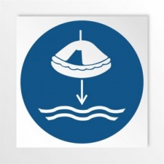 Calare in acqua la zattera di salvataggio nella procedura di lancio in mare in alluminio composito da parete - M040