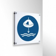 Calare in acqua la zattera di salvataggio nella procedura di lancio in mare in alluminio composito da parete - M040