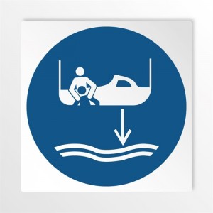 Calare in acqua l'imbarcazione di salvataggio nella procedura di lancio in mare in alluminio composito da parete - M041