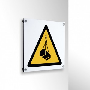 Attenzione ai carichi sospesi in alluminio composito da parete - W015