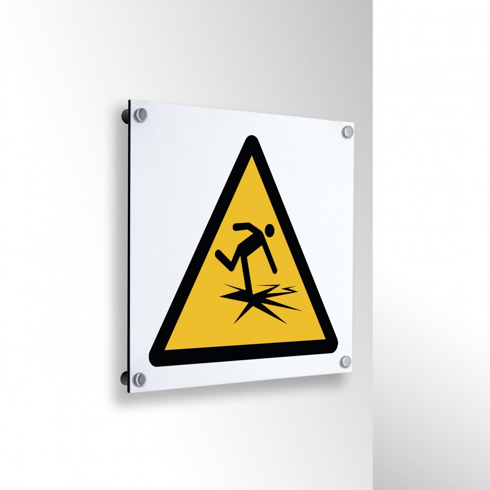 Attenzione ghiaccio sottile in alluminio composito da parete - W043