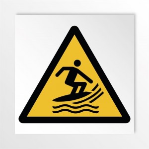 Attenzione zona surf in alluminio composito da parete - W046