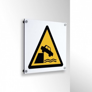 Attenzione argini non protetti in alluminio composito da parete - W051