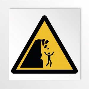 Attenzione scogliera instabile in alluminio composito da parete - W053