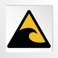 Attenzione zona pericolo tsunami in alluminio composito da parete - W056