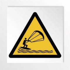 Attenzione kite surfing in alluminio composito da parete - W062