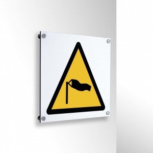 Attenzione venti forti in alluminio composito da parete - W064