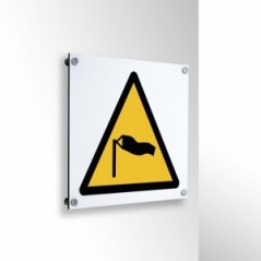 Attenzione venti forti in alluminio composito da parete - W064