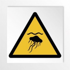 Attenzione meduse in alluminio composito da parete - W069