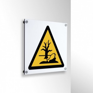 Attenzione sostanza o miscela che può causare un pericolo ambientale in alluminio composito da parete - W072