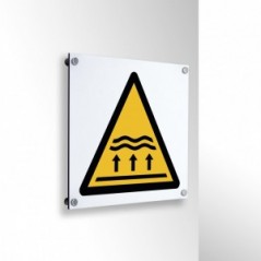 Attenzione zona di inondazioni in alluminio composito da parete - W077