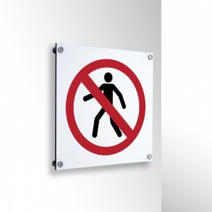 Vietato ai pedoni in alluminio composito da parete - P004