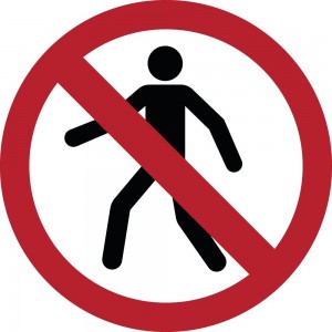 Vietato ai pedoni in alluminio composito da parete - P004