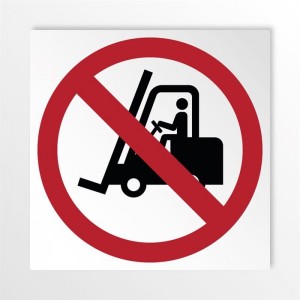 Vietato il transito ai carrelli elevatori in alluminio composito da parete - P006