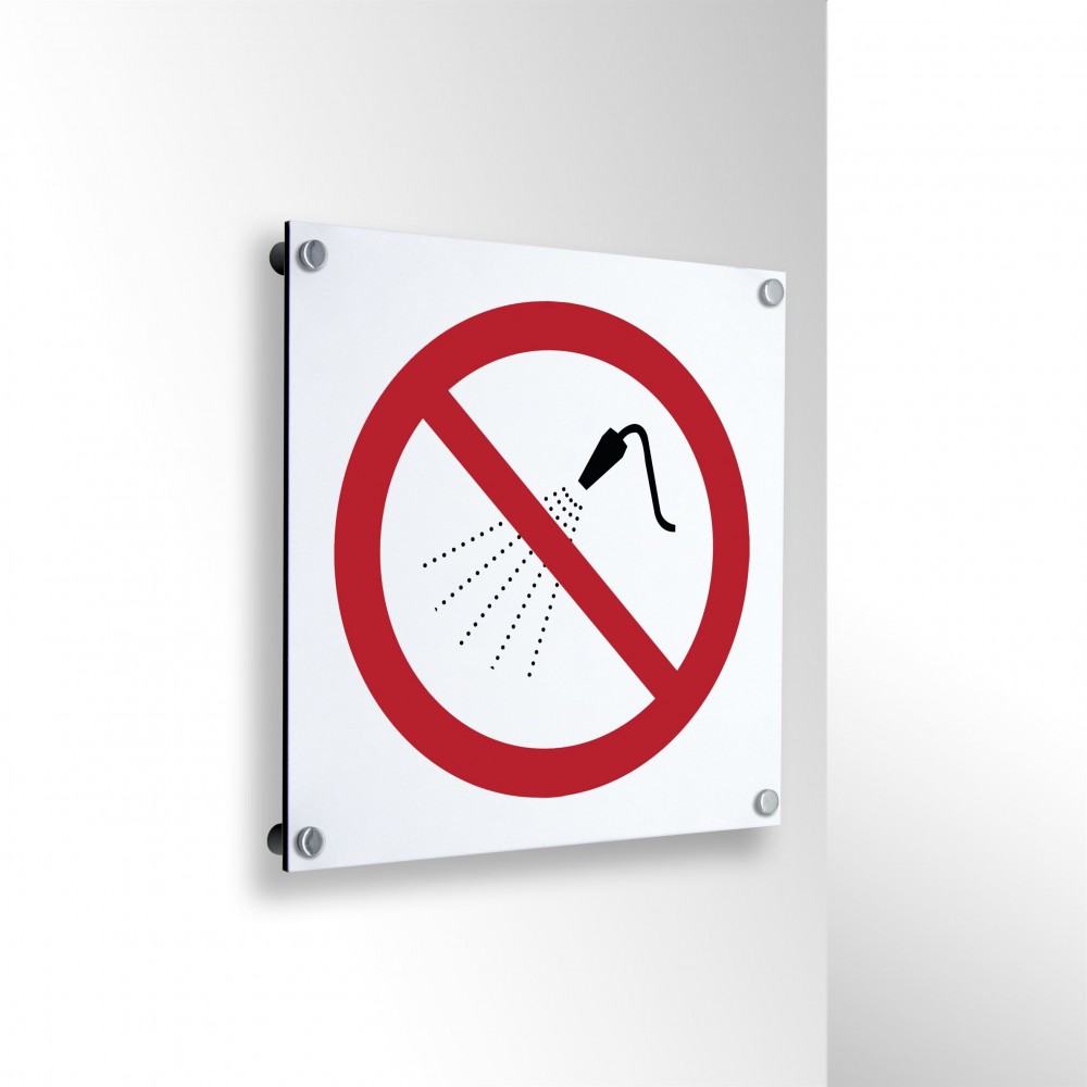 Divieto di spruzzare acqua in alluminio composito da parete - P016