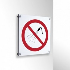 Divieto di spruzzare acqua in alluminio composito da parete - P016