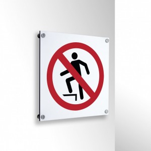 Vietato salire in alluminio composito da parete - P019
