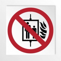 Vietato usare l’ascensore in caso di incendio in alluminio composito da parete - P020