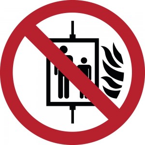 Vietato usare l’ascensore in caso di incendio in alluminio composito da parete - P020