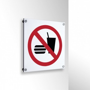 Vietato bere e/o mangiare in alluminio composito da parete - P022