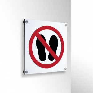 Vietato calpestare o sostare in questa zona in alluminio composito da parete - P024