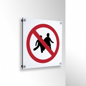 Divieto di accesso ai bambini in alluminio composito da parete - P036