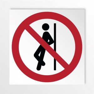 Vietato appoggiarsi in alluminio composito da parete - P041